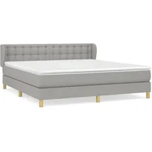 vidaXL Boxspringbett mit Matratze Hellgrau 160x200 cm Stoff - Grau