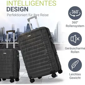 Juskys Rom Koffer-Set 3-tlg. schwarz