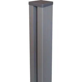 GROJA Zaunpfosten 7 x 7 x 100 cm Silbergrau/Metall