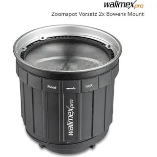 Walimex pro Zoomspot Vorsatz 2X Bowens Mount, Dauerlicht, Schwarz