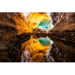 Fototapete PAPERMOON "Höhle mit Wasser", bunt, B:2,50m L:1,86m, Vlies, Tapeten