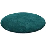 Homie Living Badematte Porto Azzurro, Höhe 30 mm, rutschhemmend beschichtet, fußbodenheizungsgeeignet, schnell trocknend, Polyester, rund, Badteppich, uni, rechteckig & rund, waschbar, Badezimmerteppich grün rund | Ø 90 cm x 30 mm