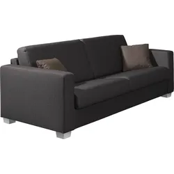 Schlafsofa ALINA "Verdi", schwarz (schwarz tho 10), B:155cm H:85cm T:100cm, Struktur (100% Polyester), Sofas, mit echter Kaltschaummatratze, zum Ausklappen, Breite 155 cm