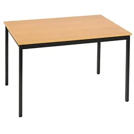 Sodematub Mehrzwecktisch buche, schwarz rechteckig, Vierkantrohr schwarz, 140,0 x 70,0 x 74,0 cm