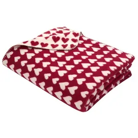 David Fussenegger Fussenegger Kuscheldecke Herzerl Überall 150 x 200 cm Mischgewebe Rot Bordeaux