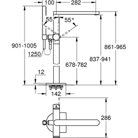 Grohe Plus Einhand-Wannenbatterie Supersteel