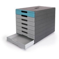 Durable Schubladenbox IDEALBOX PRO 7 Fächer, blau, 776306 DIN C4 mit Schubladen