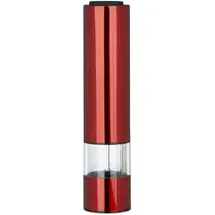 Relaxdays Pfeffermühle Elektrisch, 2er Set, stylisch, mit LED-Licht, Gewürzmühlen, Edelstahl, batteriebetrieben, rot, 5 x 5 x 22 cm ; 299 g
