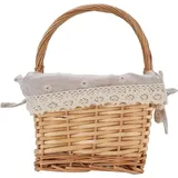 [NIE BENUTZT]Handgefertigter Picknickkorb aus Weide, wiederverwendbarer Korb für elegantes Camping, Vintage-Picknick mit Familientreffen (Daisy)