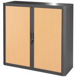 EASYOFFICE Rollladenschrank easyoffice BxTxH 86x37,5x104cm anthrazit/buche