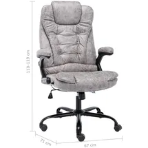 vidaXL Bürostuhl Wildleder-Optik Hellgrau