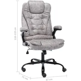 vidaXL Bürostuhl Wildleder-Optik Hellgrau