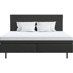 Boxspringbett SCHLARAFFIA "myNap", grau (casual graphite), B:181cm L:201cm, Webstoff CASUAL: weicher Stoff, bestehend aus 100% recycelfähigem Material (100% recycelbarem Polyester), Komplettbetten, Boxspringbett, mit Tonnentaschenfederkern Xspring Matratze, Härtegrad H3