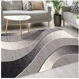 Mazovia Designteppich Modern Teppich Kurzflor Wohnzimmerteppich Robust und pflegeleicht GRAU, 160 x 230 cm, Fußbodenheizung,Allergiker geeignet,Farbecht,Pflegeleicht,Geometrisch grau 160 x 230 cm