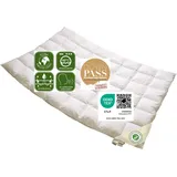 Vitaschlaf® Bio-Luxe-KBA TESTSIEGER W3 - Sommer Organic 100% GÄNSE Daunendecke Deutsche Qualität Downpass 200x200 cm