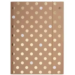 Herlitz Sammelmappe A4 Pure Glam – Kraftkarton, 3 Innenklappen, Gummizug, Prägung mit Gold- und Weißpunkten
