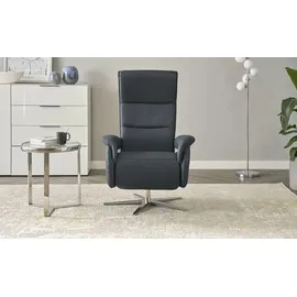Wohnwert Relaxsessel Mira Leder 81 x 119 x 93 cm Blau mit Relax-Funktion