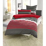 H.I.S. Majoran Linon rot 135 x 200 cm + 80 x 80 cm