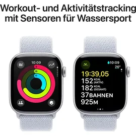 Apple Watch Series 10 GPS 42 mm Aluminiumgehäuse silber Sport Loop blaue Wolke