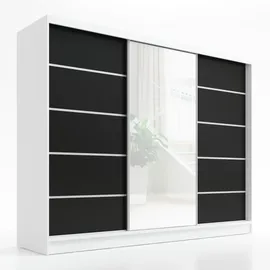 a&j möbelland gmbh Schiebetürenschrank AURELIA 1 200 x 215 x 59,5 cm Schwarz/Weiß