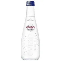Evian Natural Mineralwasser mit Kohlensäure Glas 330Ml