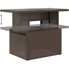 vidaXL Gartensofa-Set mit Kissen, braun, Polyrattan