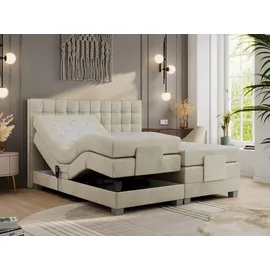 MKS Meble Boxspringbett mit Motor, elektrisch - Elektro - 140x200cm - Beige - H3