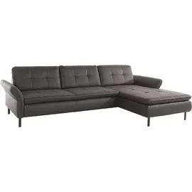 Home Affaire Ecksofa HOME AFFAIRE "Birkholm L-Form", grau (anthrazit), B:267cm H:83cm T:174cm, 100% Polyester, Sofas, Ecksofa, Armlehnverstellung, auch in Easy Clean Bezug - mit Wasser zu reinigen
