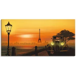 Artland Wandbild »Paris Nostalgie«, Auto, (1 St.), als Leinwandbild, Poster in verschied. Größen Artland orange
