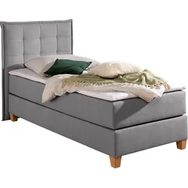 Home Affaire Boxspringbett HOME AFFAIRE, grau, B:110cm L:209cm, Komplettbetten, Boxspringbett, inklusive Komfortschaum-Topper