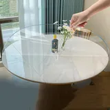 Durchsichtige Schutzfolie Rund Wasserdicht,Transparent Tischfolie Abwaschbare,Glasklar Folie Fettdicht,klarsicht tischdecke,Kein Schrumpfen,Tischmatte geruchsneutral,für Zuhause (1.5mm,80cm)