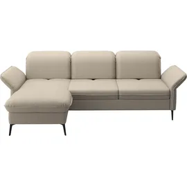 sit&more Ecksofa SIT & MORE "Emely, inkl. Sitztiefenverstellung", grau (taupe), B:264cm H:92cm T:198cm, 95%Polyester, 5% Polyamid, Sofas, Ecksofa, wahlweise mit Bettfunktion,Bettkasten,Kopf- & Armteilverstellung
