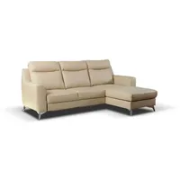 Ecksofa Gio Leder Grau Taupe