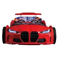 Xlmoebel Bett Kinderbett im Sportwagen-Design für das Kinderzimmer - Jugendbett (AUTOBETT), Hergestellt in Europa rot