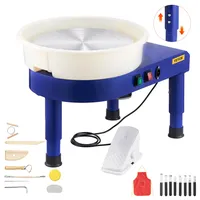 Vevor Töpferscheibe Keramik-Radformmaschine mit Pedal und verstellbaren Hebefüßen 35 cm 60–300 U/min