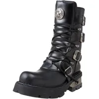 New Rock Stiefel Metallic M.373-S1 für Unisex aus Leder, 4 cm Plateau, 6 cm Absatz, punk-gotischer Stil mit kombiniertem Verschlusssystem GRÖSSE 38 - 38 EU