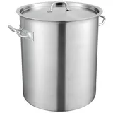 Vevor Kochtopf 39,7 L Edelstahl, 350 x 410 mm Großvolumiger Suppentopf Komposit-Basis, als Spargeltopf Soßentopf Geeignet, Praktischer Küchentopf Große Zutaten, Induktionsherd Topf Induktionskochtopf