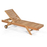 SonnenPartner Gartenliege Bäderliege Columbus 200 x 72 cm Teakholz natu r Rückenteil verstellbar