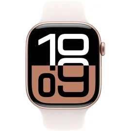 Apple Watch Series 10 GPS + Cellular 46 mm Aluminiumgehäuse roségold Sportarmband blassrosa M/L