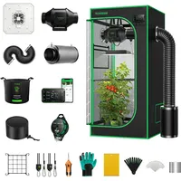 VIVOSUN GIY Growzelt Komplettset 60x60x120cm 100W Vollspektrum Grow Lampe mit Automatischer Ventilation und Zirkulation Smart Grow Tent Kit mit GrowHub E42A Controller