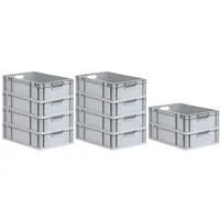 Proregal 10x Eurobox NextGen Economy Griffe offen HxBxT 17x40x60cm,