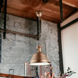 TRIO Industrie Retro Pendelleuchte York antik kupfer
