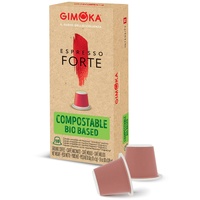 Gimoka - Kompatibel Für Nespresso - Kompostierbare Kapseln - 100 Kapsel - Geschmack FORTE - Intensität 11 - Made In Italy