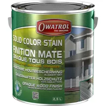 Owatrol Solid Color Stain Wetterschutzfarbe, Acryl-Decklack - 2.5 l Holz Farbe Holzfarbe Anstrich Schutz - l