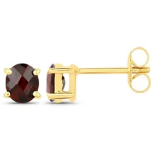 vira jewels Ohrstecker Granat oval rot gelb 925-Sterling Silber vergoldet glänzend one-size