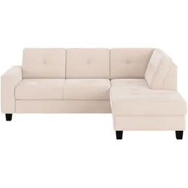 Home Affaire Ecksofa HOME AFFAIRE "Varese", beige (creme), B:226cm H:91cm T:170cm, 100% Polyester, Sofas, Ecksofa, wahlweise mit Bettfunktion und Bettkasten