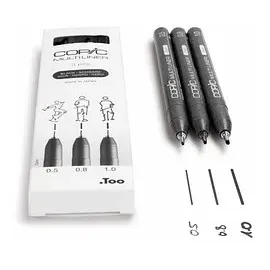 Copic COPIC® Multiliner Fineliner schwarz 0.5 + 0.8 + 1.0 mm, 3 St.