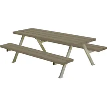 Plus Garten-Kindersitzgruppe Alpha Junior Kombimöbel, (1-tlg), 177x118x57/32,5 cm braun|grau|weiß