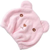 MERRYHAPY Trockenhaube Für Haare Ebene Cartoon Elastische Haartrockenhaube Aus Saugfähigem Material Schnell Trocknendes Handtuch Für Frauen Kinder Erwachsene Rosa Für Zuhause Fitness Reisen
