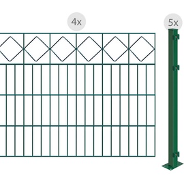 Arvotec Doppelstabmattenzaun "EASY 80 zum Aufschrauben "Karo" mit Zierleiste" Zaunelemente Zaunhöhe 80 cm, Zaunlänge 2 - 60 m Gr. H/L: 80 cm x 8 m H/L: 80 cm, grün (dunkelgrün) Zaunelemente